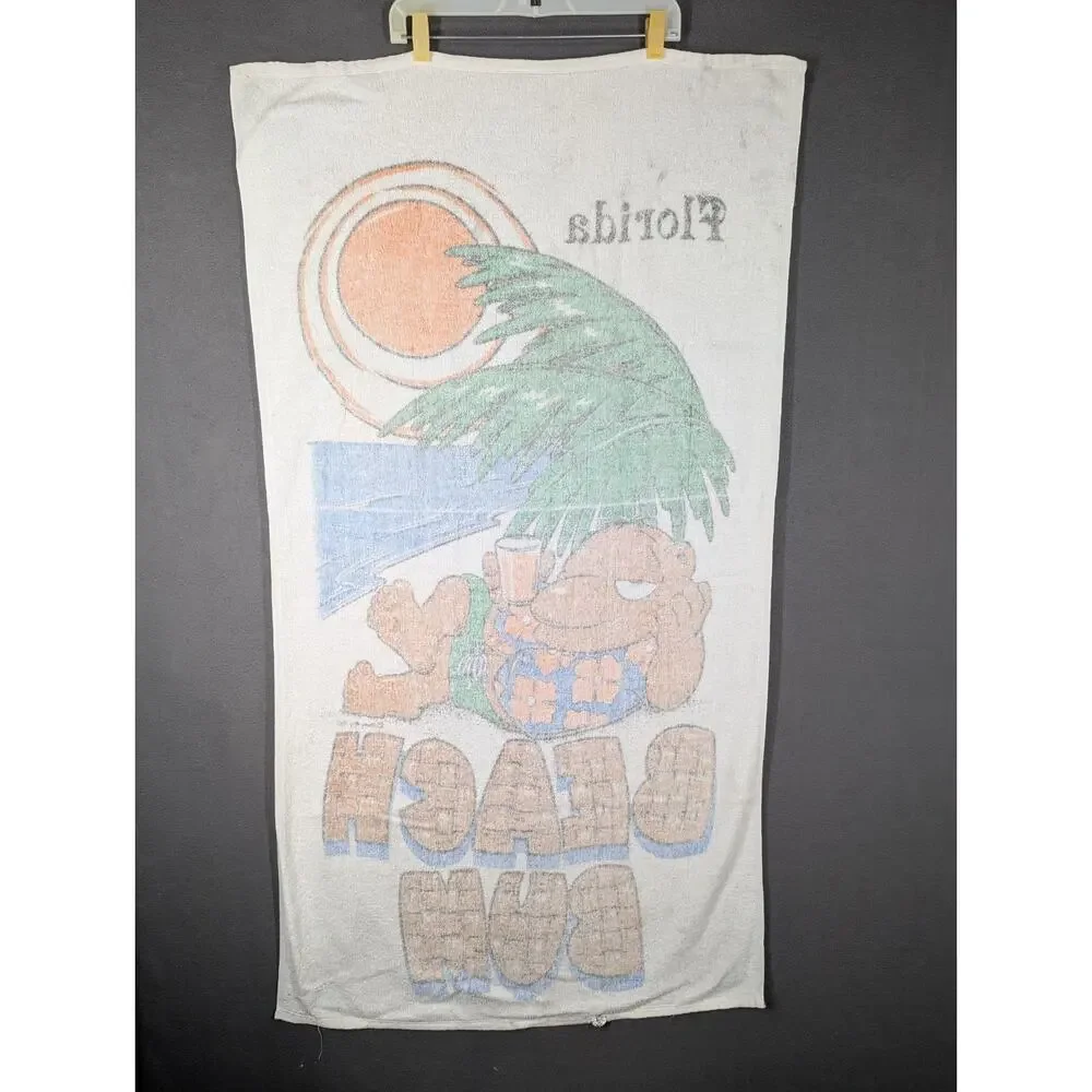 Vintage Florida Beach Bum Towel 27.5x51.5